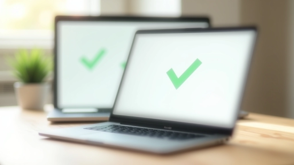 Laptop-scherm toont voltooide formulier met groene bevestigingsknop en dankjebericht