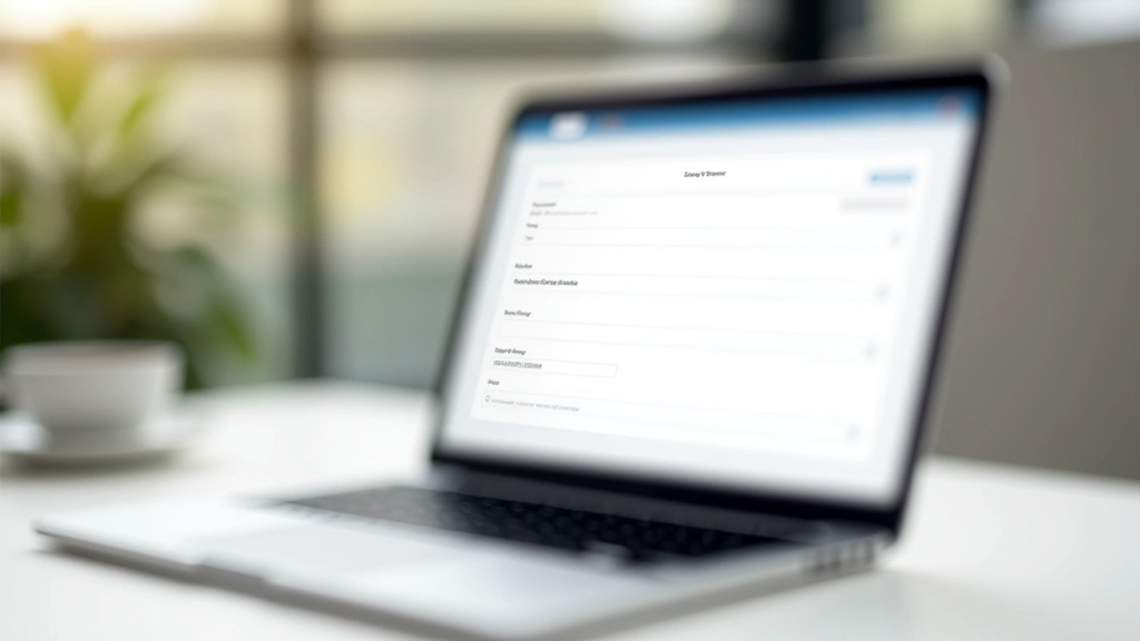Laptop-scherm toont Nederlands formulier met postcodefeld, telefoonnummer en adresvelden met duidelijke labels