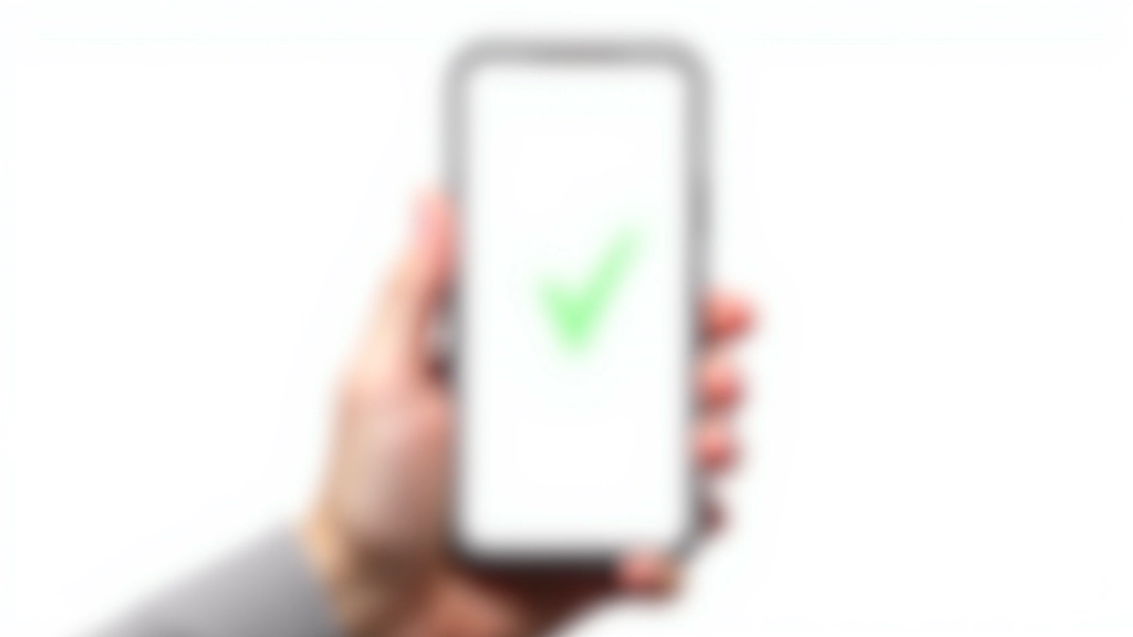 Mobiel scherm met groen succesicoon dat verschijnt nadat gebruiker een geldig veld heeft ingevuld